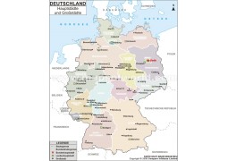 Karte der deutschen Hauptstadte und Grobstadte - Digital File