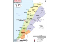 Political Map of Lebanon