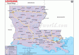 Louisiana Road Map - Digital File