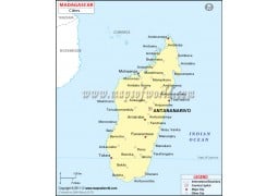 Madagascar Map with Cities - Digital File