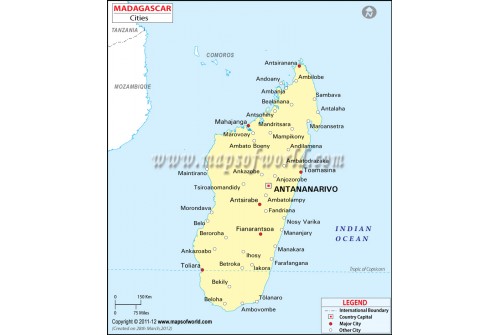 Madagascar Map with Cities