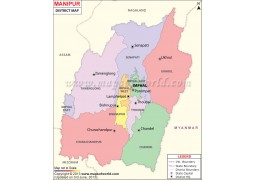 Manipur District Map, India - Digital File