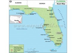 Map of Florida Beaches - Digital File