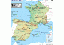 Map of France and Spain - Digital File