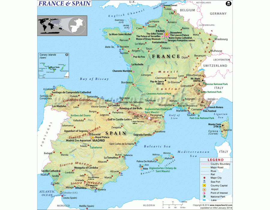 Buy Map Of France And Spain