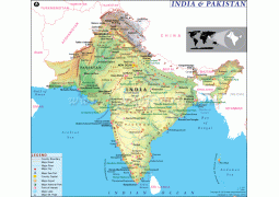 India Pakistan Map - Digital File