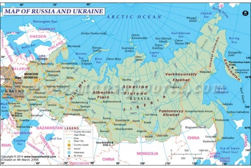Russia and Ukraine Map