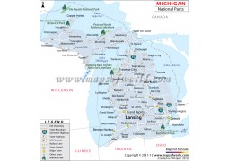 Michigan National Parks Map - Digital File