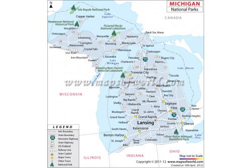 Michigan National Parks Map