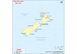 New Zealand Map with Cities