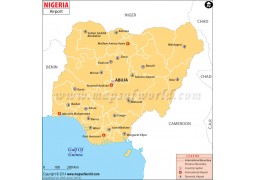 Nigeria Airports Map - Digital File