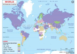 World Oil Production Map - Digital File