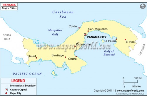 Panama Map with Cities