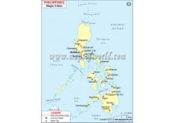 Map of Philippines with Cities - Digital File