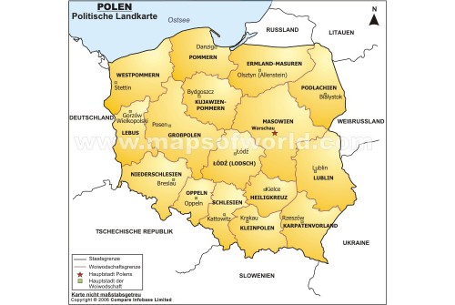 Polen Politische Karte (Poland Political Map)