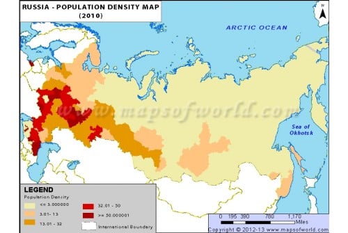 Russia Population Density Map