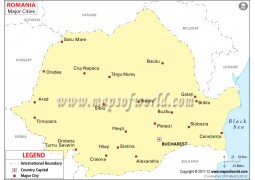Map of Romania with Cities - Digital File