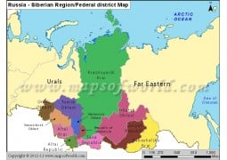 Russia Siberian Region Map - Digital File