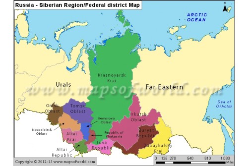 Russia Siberian Region Map