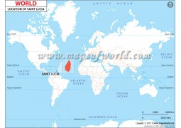 Saint Lucia Location Map - Digital File