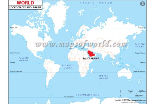 Saudi Arabia Location on World Map