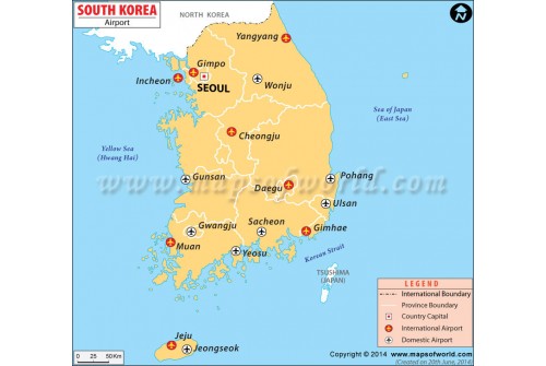 South Korea Airports Map