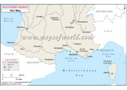Southern France Rail Map - Digital File