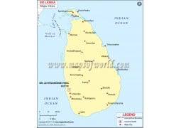 Sri Lanka Map with Cities - Digital File