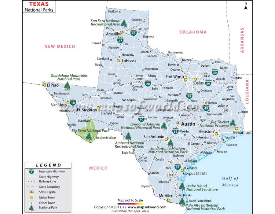 Buy Texas National Parks Map