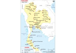 Thailand Map with Cities - Digital File