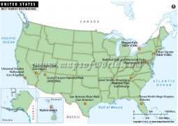 USA Best Tourist Destinations Map - Digital File