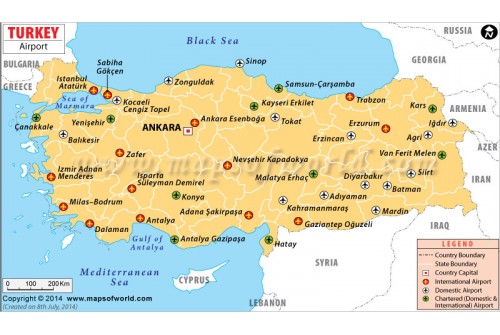 Turkey Airports Map
