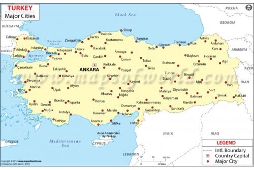 Turkey Map with Cities