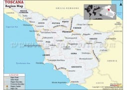 Tuscany (Toscana) Region Map - Digital File