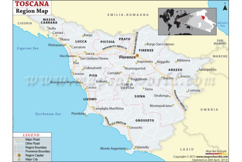 Tuscany (Toscana) Region Map