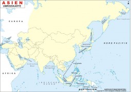 Umrisskarte Asien - Digital File