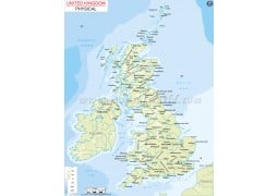 United Kingdom Physical Map  - Digital File