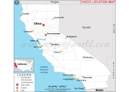 Chico, California Location Map - Digital File