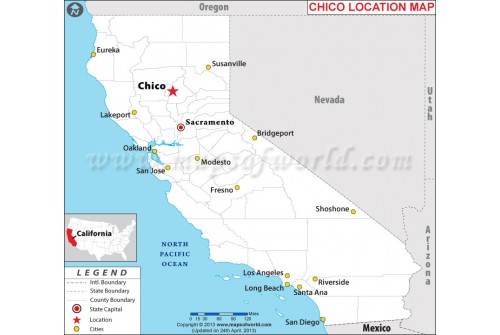 Chico, California Location Map