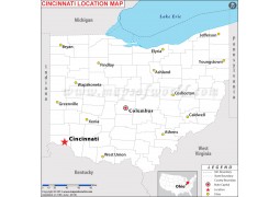 Cincinnati, Ohio Location Map - Digital File