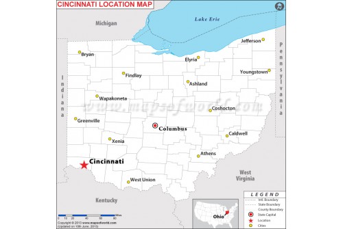 Cincinnati, Ohio Location Map