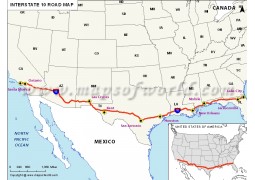 US Interstate 10 Map - Digital File