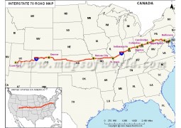 USA Interstate 70 Map