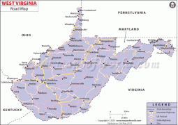 West Virginia Road Map - Digital File