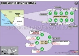 Map of 2014 Winter Olympics Venues - Sochi, Russia - Digital File