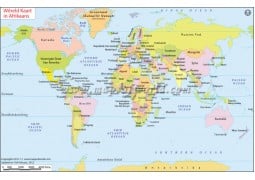 Wereld Kaart (World Map in Afrikaans) - Digital File