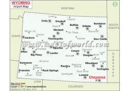 Wyoming Airports Map - Digital File