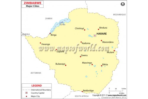 Zimbabwe Map with Cities