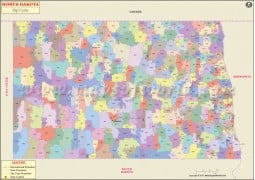 North Dakota Zip Codes Map - Digital File