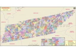 Tennessee Zip Code Map - Digital File